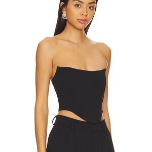 Amanda Uprichard Black Sadine Crop Top